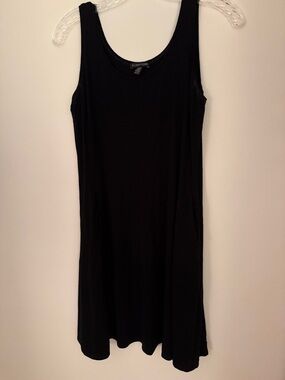 Eileen Fisher Black Sleeveless Scoop Neck Mini Dress